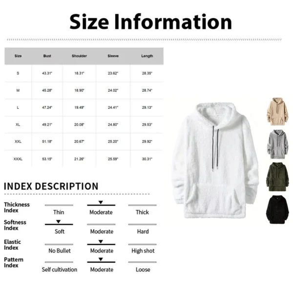 Men's Side Seam Pocket Hooded Lapel Solid Color Double-sided Velvet Hooded Long - Image 7