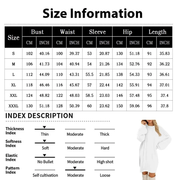 Women's Round Neck Casual Long Sleeve Plush Solid Color Dresses - Image 36