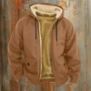 Men's Casual Zippered Pocket Hooded Jacket Men's Solid Color Fashion Warm Jacket - Image 25