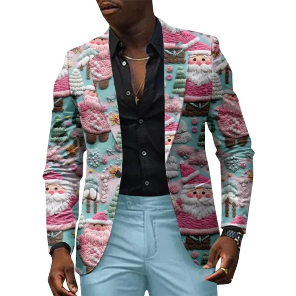 Unisex Winter Christmas Prints Suit Jackets Unisex Casual Fashion Button Jackets - Image 28