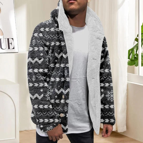 Men'S Winter Zipper Hooded Fleece Sweatshirt With Patch Pocket Casual Jacket - Image 13