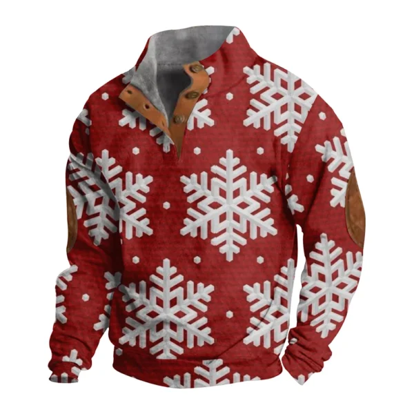 Men's Buttoned Sweatshirt With European And American Autumn/winter Printed Long - Image 31
