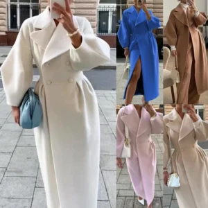 Women's lapel woolen jacket
