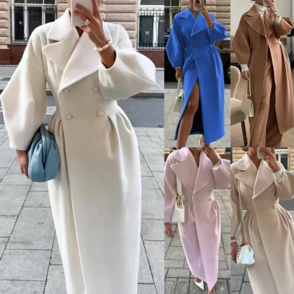 Women's lapel woolen jacket