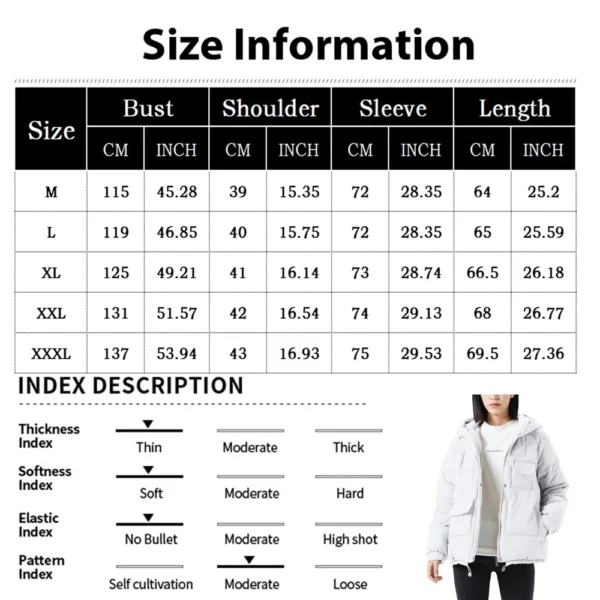 Women's Casual Warm Versatile Large Collar Solid Color Thickened Cotton Coat - Image 15
