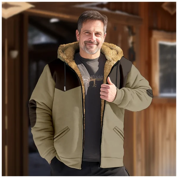 Men's Winter Print Jacket Men's Casual Trend Zipper Hooded Jacket - Image 25