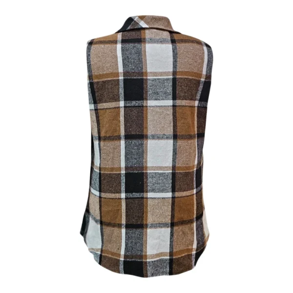 Women's Plaid Sleeveless Waistcoat Fashion Loose Women's Woolen Coat - Image 10