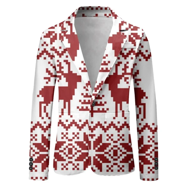 Unisex Winter Christmas Prints Suit Jackets Unisex Casual Fashion Button Jackets - Image 32