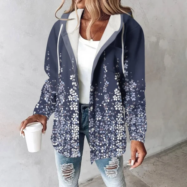 Women's Coat Casual And Fashionable Composite Thick And Warm Printed Hooded - Image 22