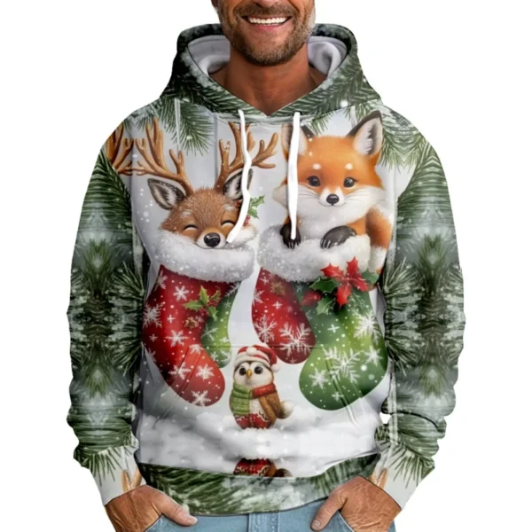 Men's Loose Printed Hooded Sweatshirt Men's Casual Fashion Sports Sweatshirt - Image 28