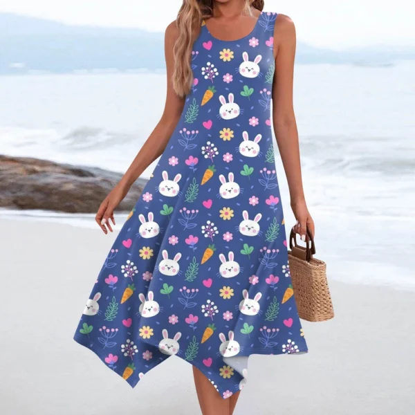 Women's Summer Loose Printed Casual Easter Fashion Dresses Sundresses Dress - Image 13