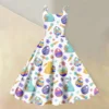 Women's  Casual Fashion Flower Print Sexy Off Shoulder Punk Retro Skirt - Image 21