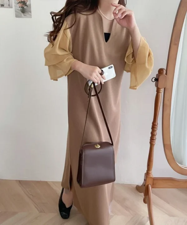 Loose splicing dress long dress - Image 12