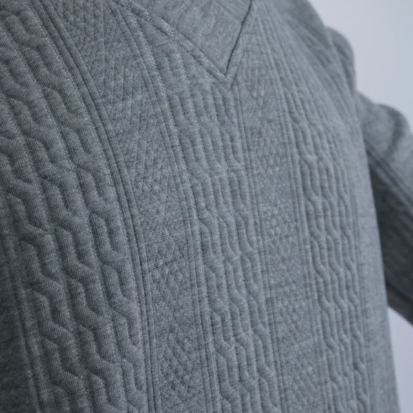 Men's casual trousers V-neck jacquard knit suit - Image 16