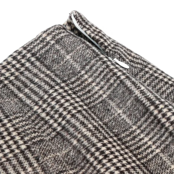 2024 Women's high-waisted plaid skirt tight pencil wool mini skirt - Image 6