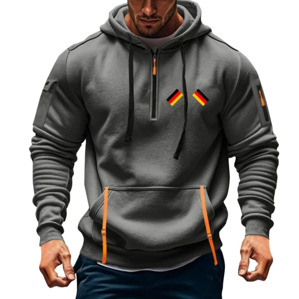 Men's Printed Sweatshirt Hoodie Zipper Arm Pocket Cardigan Men's Sports Large - Image 19