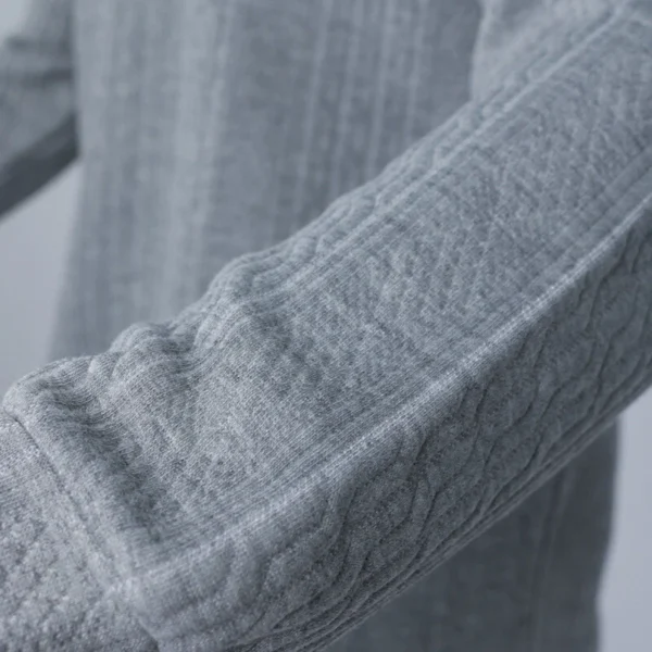 Men's casual trousers V-neck jacquard knit suit - Image 15