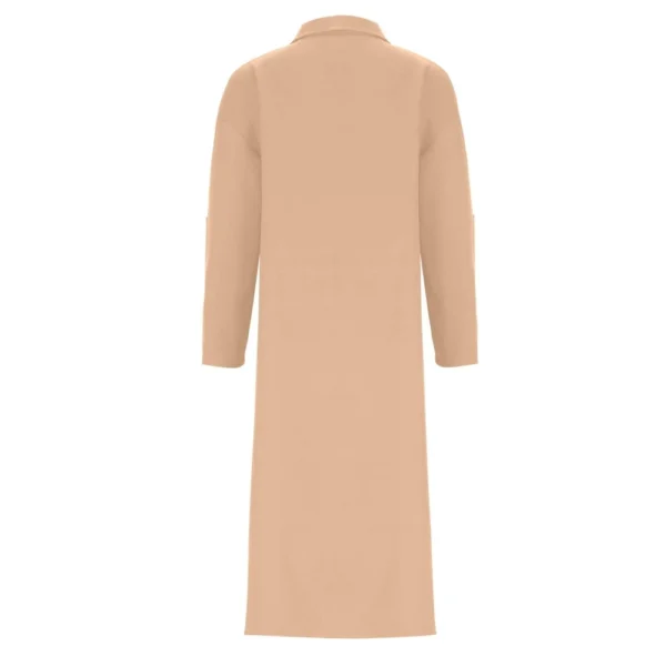 Women's Fashion Solid Color Loose Casual Comfort Lapel Long Button Coat - Image 12