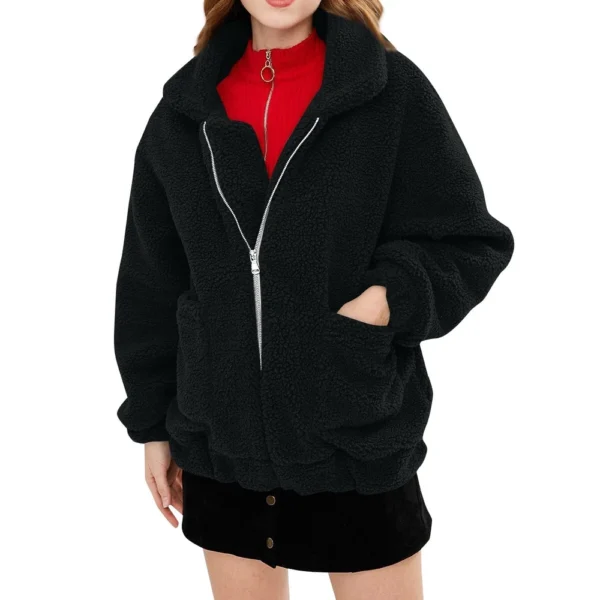 Fashion Women High Collar Solid Casual Sleeve Pullover Blouse Long Sleeve - Image 3