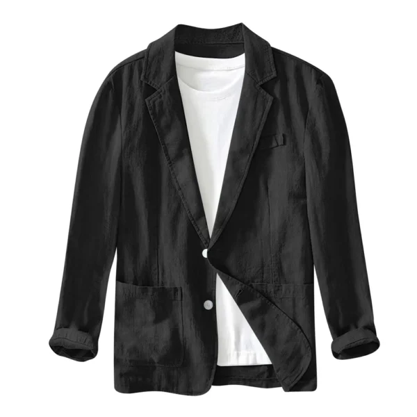 Men's Casual Fashion Jacket Solid Color Long Sleeve Jacket With Pockets - Image 16