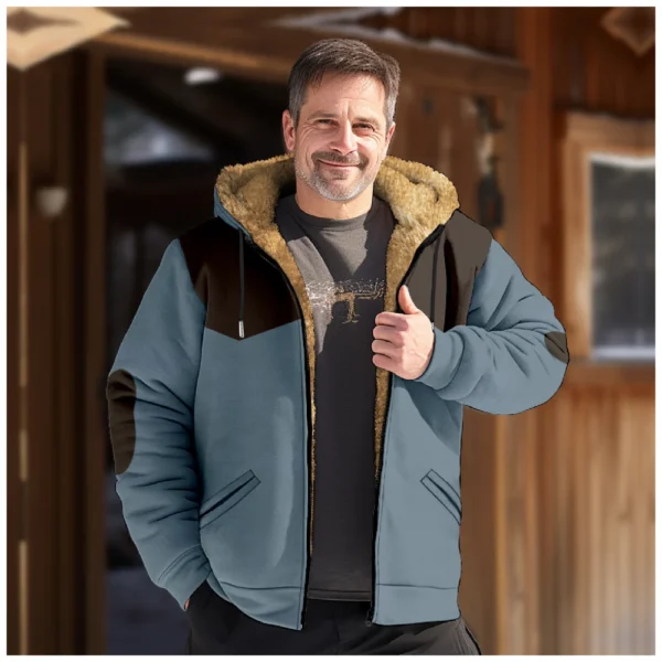 Men's Winter Print Jacket Men's Casual Trend Zipper Hooded Jacket - Image 28