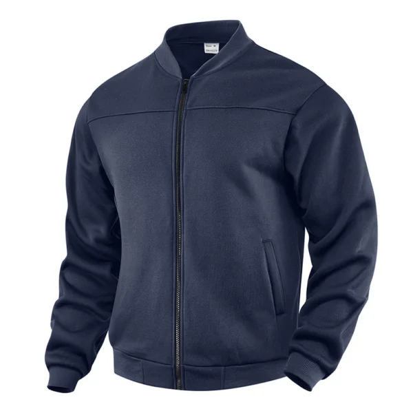 Men's New Solid Color Men's Hoodie Jacket Warm Plus Fleece Thick Jacket Casual - Image 23