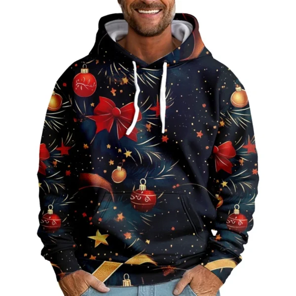 Men's Loose Printed Hooded Sweatshirt Men's Casual Fashion Sports Sweatshirt - Image 13