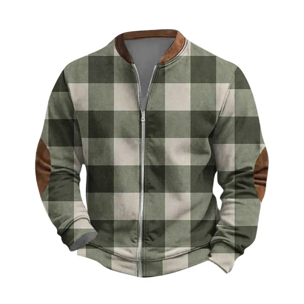 Men'S Retro Casual Sportswear With Open Zipper Sweatshirt Jacket - Image 6