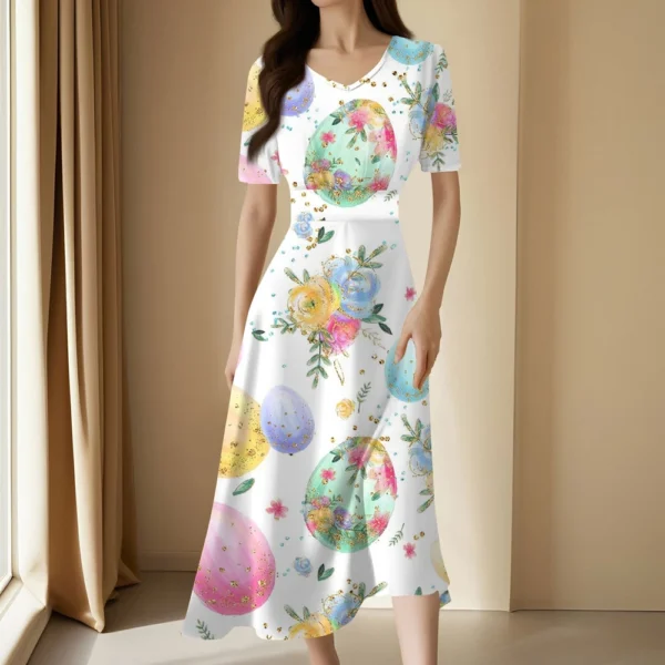 Women's Printed Summer Loose Casual Easter Fashion Sundresses Dresses Dress - Image 16