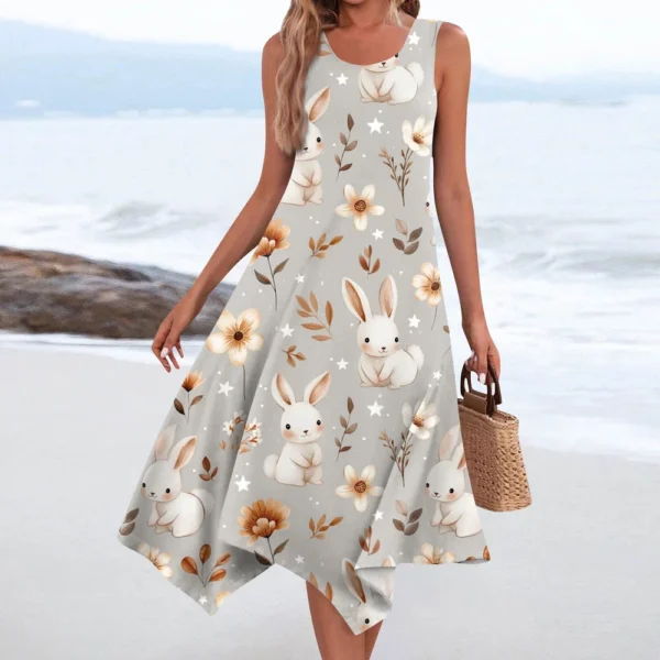Women's Easter Sundresses Casual Printed Dresses Fashion Summer Loose Dress - Image 16
