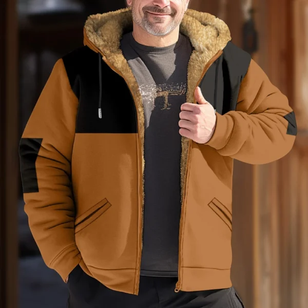 Men's Winter Print Jacket Men's Casual Trend Zipper Hooded Jacket - Image 22