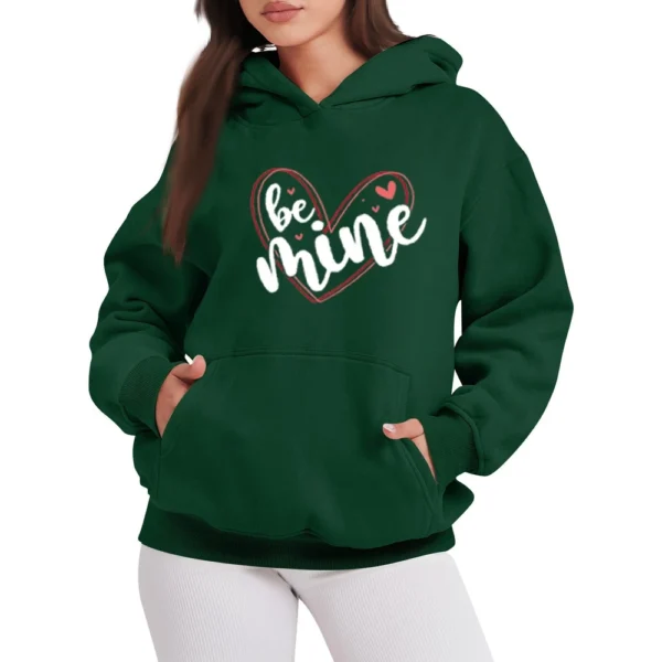 BE MIME Women's Fashion Casual Pullover Hoodie Valentine's Day Printed - Image 7