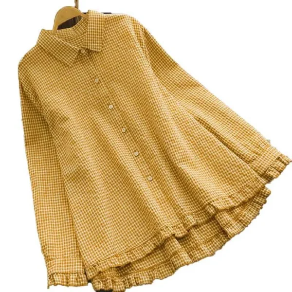 Loose cotton and linen on blouse shirt - Image 16