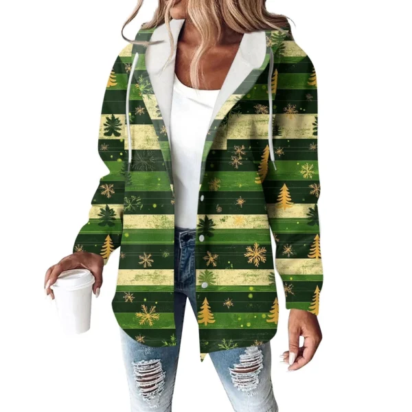 Women's Coat Casual And Fashionable Composite Thick And Warm Printed Hooded - Image 23