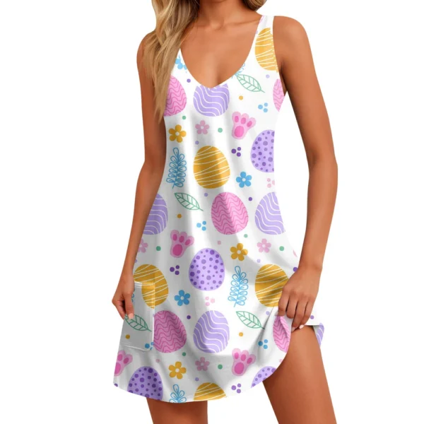 Women's Dresses Printed Casual Sundresses Easter Fashion Summer Loose Dress - Image 26