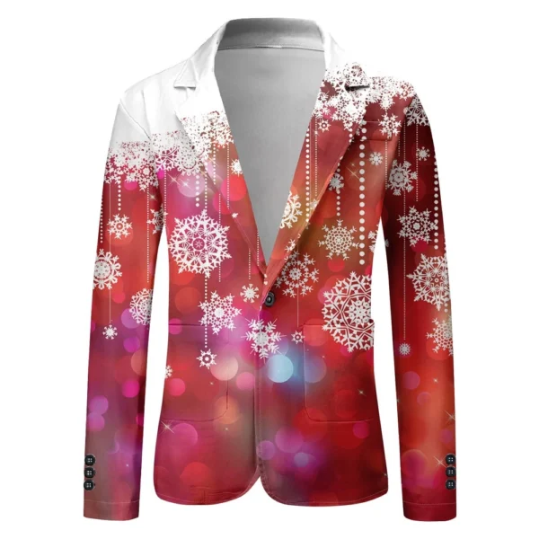 Unisex Winter Christmas Prints Suit Jackets Unisex Casual Fashion Button Jackets - Image 32