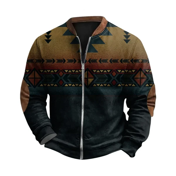 Men'S Retro Casual Sportswear With Open Zipper Sweatshirt Jacket - Image 20