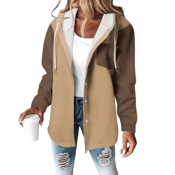 Women's Coat Casual And Fashionable Composite Thick And Warm Printed Hooded - Image 17