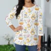 Women's Printed Easter Basic Tops Casual 3/4 Sleeve Fashion Plus Size Pullover - Image 11