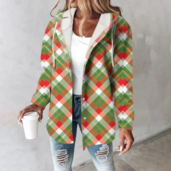 Women's Coat Casual And Fashionable Composite Thick And Warm Printed Hooded - Image 25