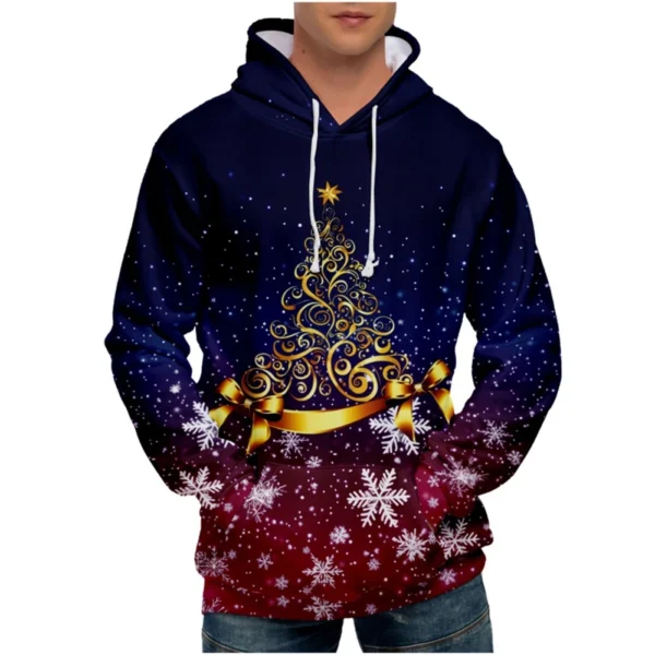 Men's Loose Printed Hooded Sweatshirt Men's Casual Fashion Sports Sweatshirt - Image 19
