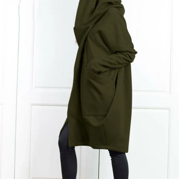 Hooded pocket hoodie zipper coat for women - Image 13