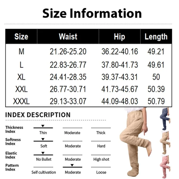 Women's Solid Color Thick Pantyhose Full Foot Loose Foot Plush Thermal Pants - Image 18