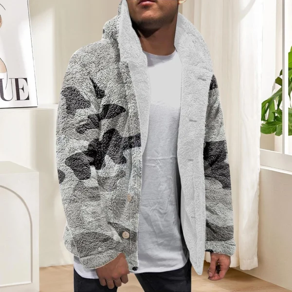 Men'S Winter Zipper Hooded Fleece Sweatshirt With Patch Pocket Casual Jacket - Image 22