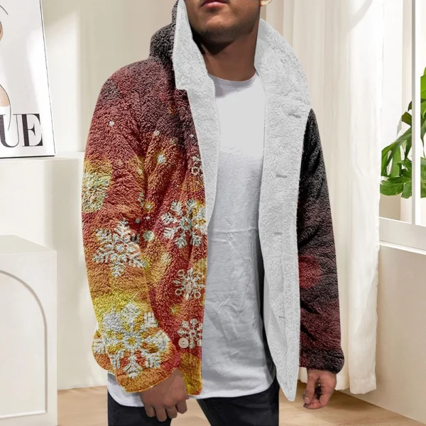 Men'S Winter Zipper Hooded Fleece Sweatshirt With Patch Pocket Casual Jacket - Image 24