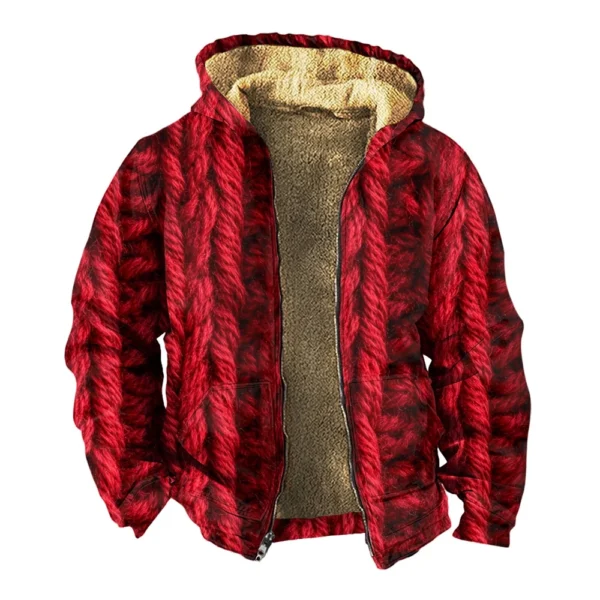 Men's Thickened Button Double Pocket Jacket With Pocket Insert Cotton Jacket - Image 9