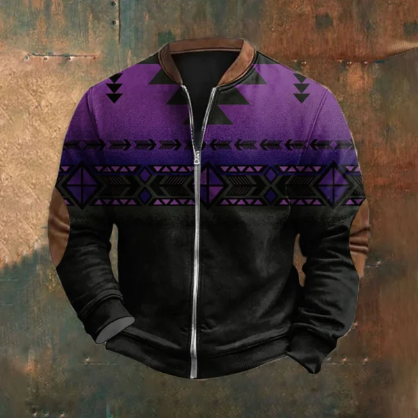 Men'S Retro Casual Sportswear With Open Zipper Sweatshirt Jacket - Image 25
