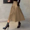 Bow hem skirt slim waist long skirt - Image 19