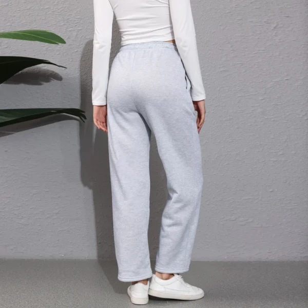 Women's Drawstring Track Pants Lined Pockets Ladies Wide Leg Sweatpants US - Image 12