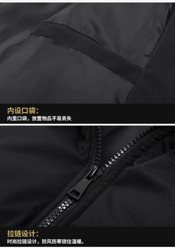 Men's stand collar thick coat thermal - Image 14